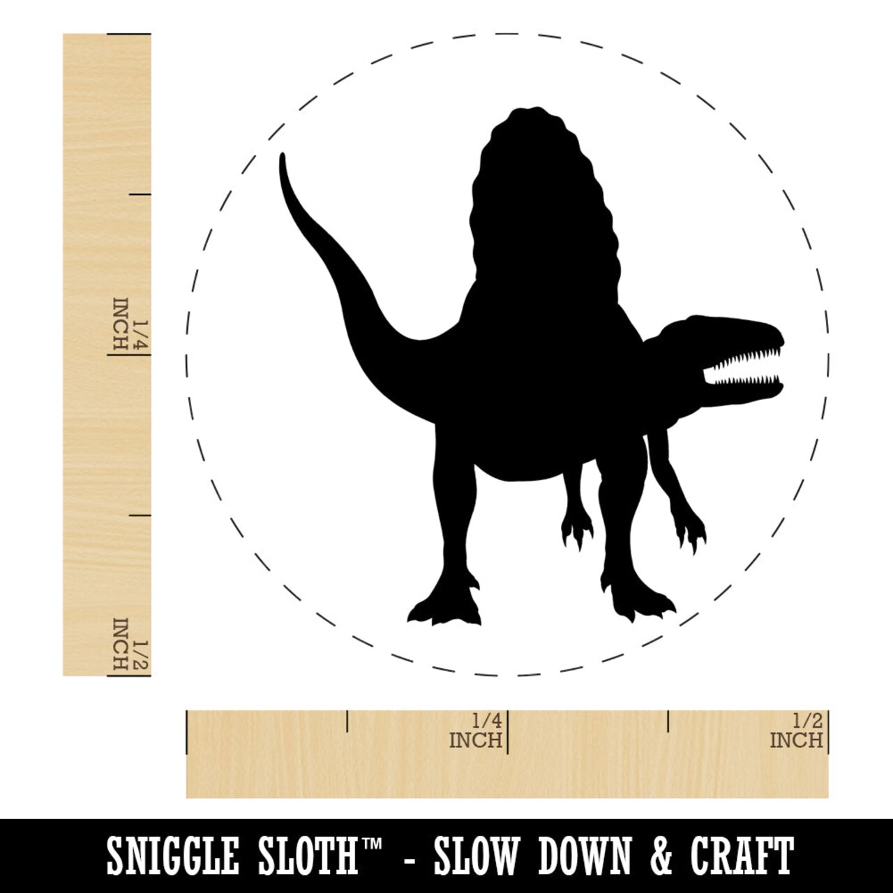 Spinosaurus Dinosaur Solid Self-Inking Rubber Stamp for Stamping Crafting Planners